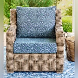 NEW Better Homes & Gardens Blue & Green Outdoor 2 Piece Deep Seat CUSHION SET